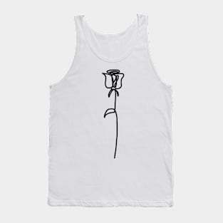 Simple One Line Rose Tank Top